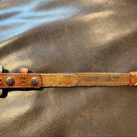 Western brown leather belt - Picture 2 of 5